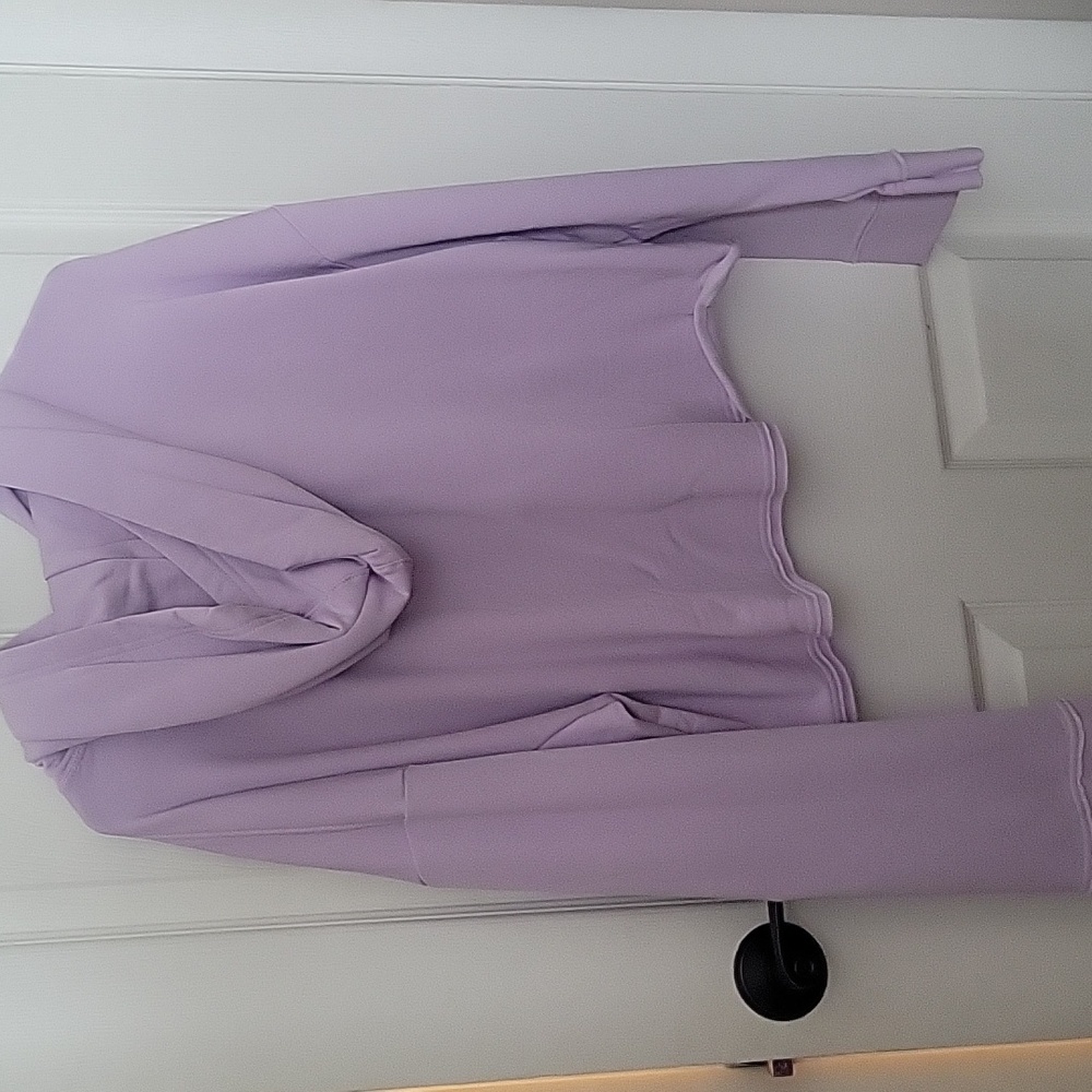 Nike Yoga Luxe Cropped Pullover Fleece Hoodie NWT Purple - Picture 7 of 7
